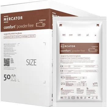Vyšetřovací rukavice Mercator Medical Sterilní chirurgické latexové rukavice Mercator Comfort Powdered-Free, 1 pár Velikosti v číslech: 9