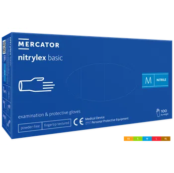 Pracovní rukavice Mercator Medical Nitrilové rukavice Mercator NITRYLEX basic, nepudr., tmavě modré,100ks Velikost: XS