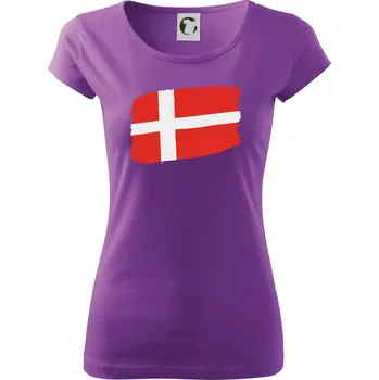 Dámské tričko Dánsko vlajka - Dámské triko Pure - 3XL ( Fialová )