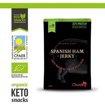 Sušené maso Cherky - bio sušená trhaná vepřová španělská šunka - 70 g