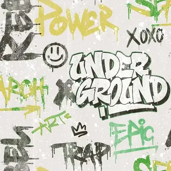 Tapeta Vliesová tapeta na zeď 16613, Friends and Coffee II Šedá;Zelená