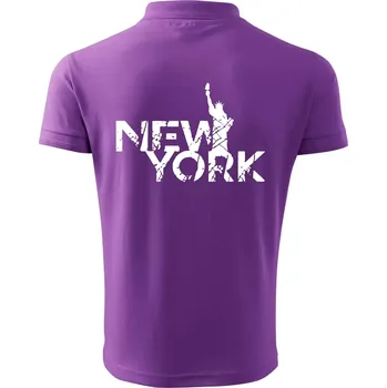 Pánská košile New York retro - Polokošile pánská Pique Polo 203 - M ( Fialová )