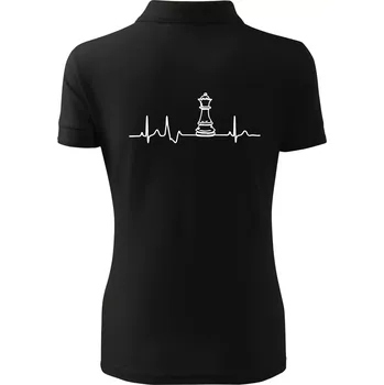 EKG Šachové figurky - dáma - Polokošile dámská Pique Polo - XS ( Černá )
