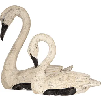 Bytová dekorace Clayre & Eef - Sada dvou dekorativních figurek labutí 6H2410
