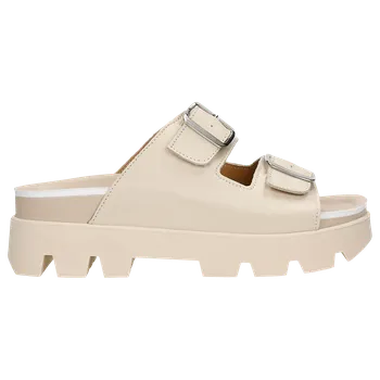 Dámské žabky Béžové Kožené Dámské Pantofle S Masivní Podrážkou Wojas 7410554 36