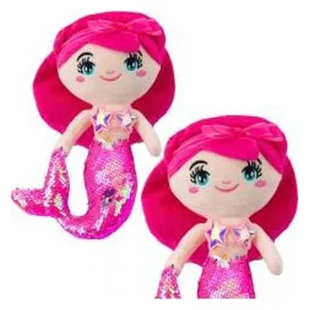 Syrenka pluszowa z ogonem w cekiny różowa 30cm