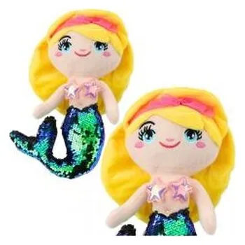 Syrenka pluszowa z ogonem w cekiny zielona 30cm