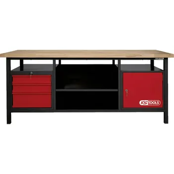 Elektrická zásuvka KS Tools 8650201 XXL dílenský stůl se 3 zásuvkami a 1 dveřmi (š x v x h) 2000 x 840 x 680 mm