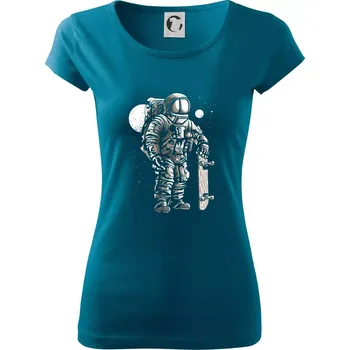 Dámské tričko Astronaut Skater - Dámské triko Pure - XS ( Petrolejová )