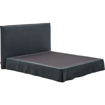 Postel Antracitově šedá dvoulůžková postel s čelem Kave Home Jaira 180 x 200 cm