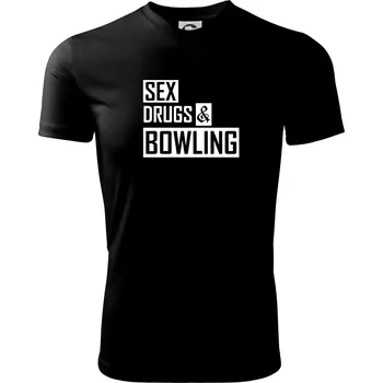Pánské oblečení Sex drugs bowling - Pánské triko Fantasy sportovní (dresovina) - 3XL ( Černá )