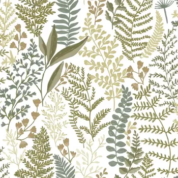 Tapeta Vliesová tapeta na zeď Caselio 102927019, květy, listy, bílá, zelená Bílá;Zelená