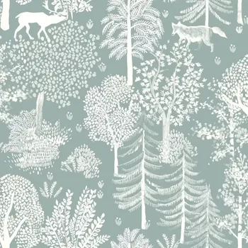 Tapeta Vliesová tapeta na zeď Caselio 102936033, květy, listy, zvířata, mint Mintová