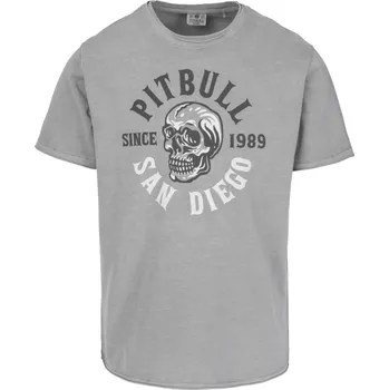 Pánské tričko PitBull West Coast Pit Bull West Coast - triko SKULL LOGO šedé Barva: šedá, Vel: XL