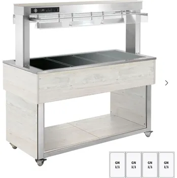 Bufet vyhřívaný sklokeramický GN 4-1/1 TR Brown + 4 H Hemlock RM GASTRO