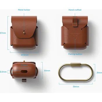 Příslušenství pro sluchátka Elago Airpods Leather Case - Brown