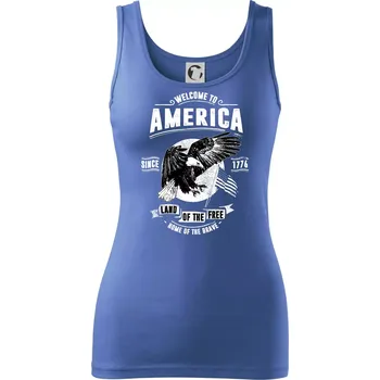Dámské oblečení Welcome To America - Dámské tílko - S ( Azurově modrá )