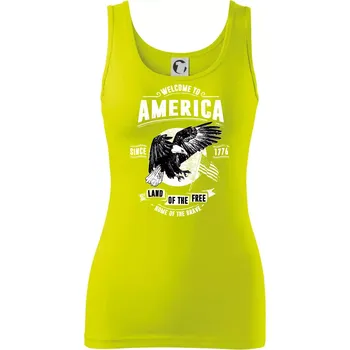 Dámské tričko Welcome To America - Dámské tílko - M ( Limetková )