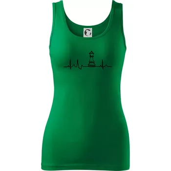 Dámské tričko EKG Šachové figurky - dáma - Dámské tílko - XL ( Středně zelená )