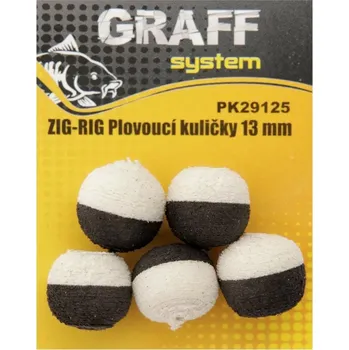 Umělá nástraha Graff Zig-Rig Plovoucí kuličky 13mm Černá/Bílá VÝPRODEJ