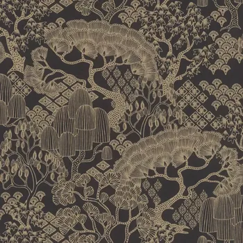 Tapeta Vliesová tapeta na zeď Rasch 691115, Rhapsody Černá;Zlatá