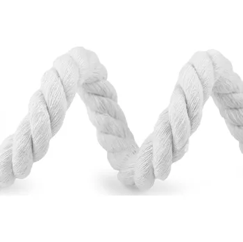 Příze Bavlněná šňůra kroucená Ø20 mm macrame Varianta: 2 bílá, Balení: 1 m
