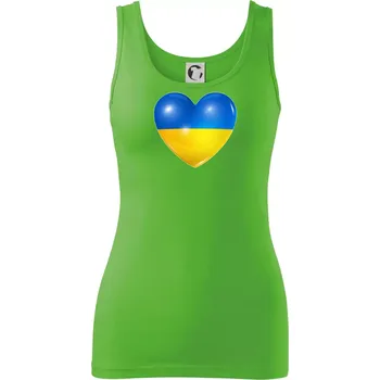 Dámské tričko Ukrajina srdce vlajka - Dámské tílko - S ( Apple Green )