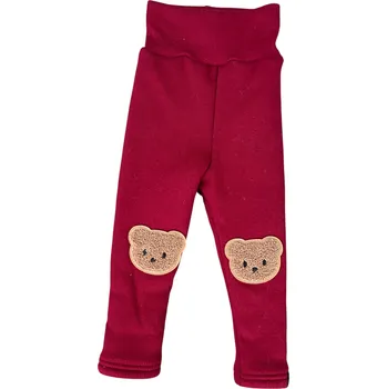 Dívčí legíny ANDY Boom Dětské legíny žebrované Little Bear wine - jaro Velikost děti: 86