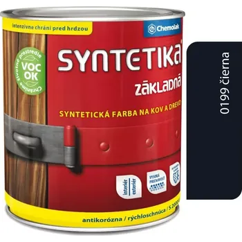 barva na kov Chemolak SYNTETIKA S 2000 U černá - Základní barva na dřevo i kov 0,6l černá