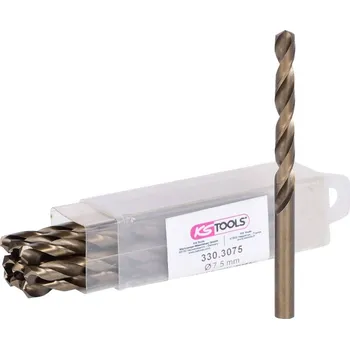 Vrták KS Tools 3303075 HSS-G-Co 5 sada spirálových vrtáku do kovu, 7.5 mm, 10 ks