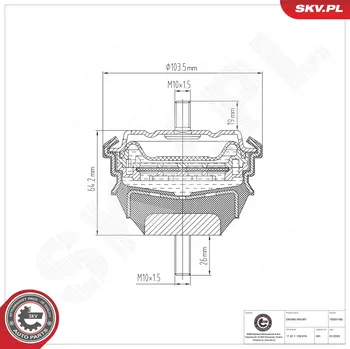 Silentblok motoru Zavěšení a uložení motoru ESEN SKV 75SKV180