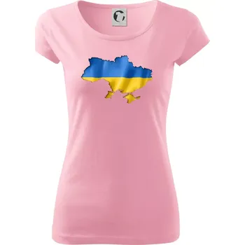 Dámské tričko Ukrajina vlajka mapa - Dámské triko Pure - XS ( Růžová )