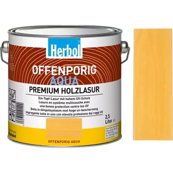 Lak na dřevo Vodou ředitelná lazura na dřevo HERBOL Offenporig Aqua - Tónovaný Borovice 2,5L
