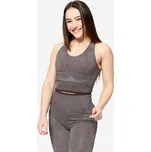 DOMYOS Dámské fitness tílko bezešvé S BÍLÁ|FIALOVÁ|KAŠTANOVÁ