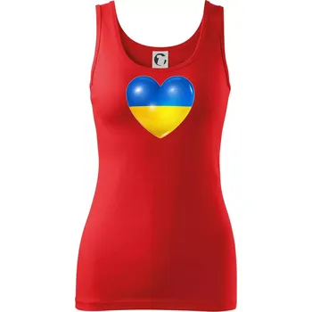 Dámské tričko Ukrajina srdce vlajka - Dámské tílko - L ( Červená )