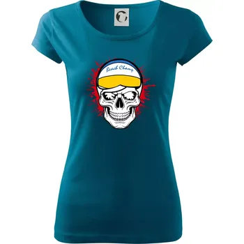 Dámské oblečení Beach volejbal lebka - Dámské triko Pure - XL ( Petrolejová )
