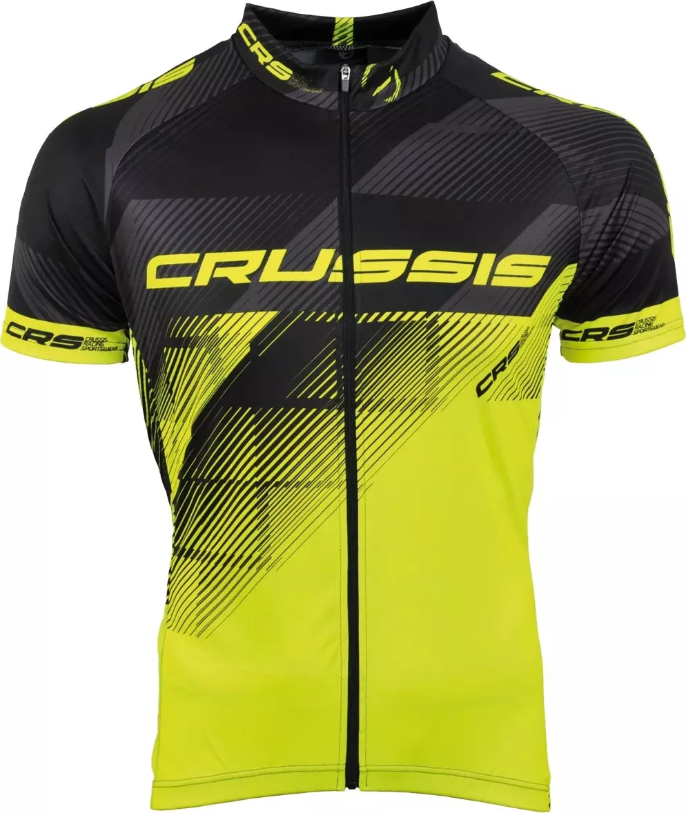 Crussis Cyklistický dres pánský černá/žlutá fluo S.CSW-046-S