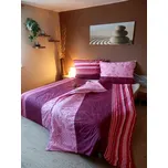 Francouzské bavlněné povlečení 200x240 BEZKVĚT VÍNOVÝ II.jakost Zapínání: knoflík, Velikost polštáře: 2x70x90, Velikost přikrývky: 200x240