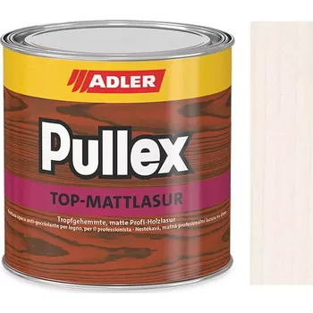 Lak na dřevo Adler Pullex Top-Mattlasur - Profesionální univerzální lazura s matným povrchem - Bílá 0,75L
