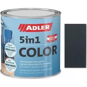 Lak na dřevo Adler 5in1-Color 0,75L - Univerzální vodou ředitelná barva, předmíchané odstíny 09 - Antracit (RAL 7016)