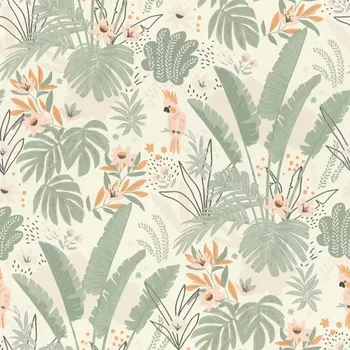 Tapeta Vliesová tapeta na zeď Rasch 460674, Maya Bílá;Zelená