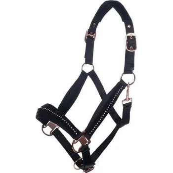 Vybavení pro koně HKM Ohlávka Berry HKM, black/rose gold SHETTY