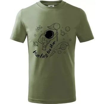 Hunting the star - Tričko dětské bavlněné - 134 cm/8 let ( Khaki )