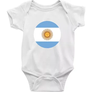 Kojenecké oblečení Argentina vlajka kulatá - Body kojenecké s krátkým rukávem - Krátký r. 12-18 měs ( Bílá )