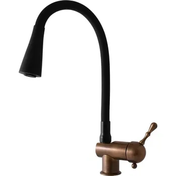 Vodovodní baterie Labe stará mosaz Umyvadlová/dřezová baterie s flexibilním ramínkem L408.0/13SM