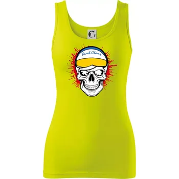 Dámské tričko Beach volejbal lebka - Dámské tílko - S ( Limetková )