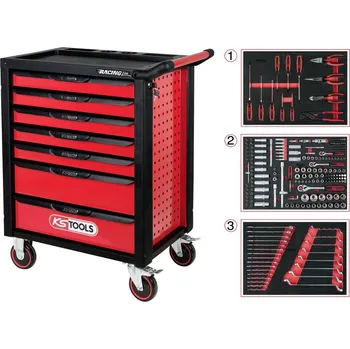 KS Tools 826.7215 dílenský vozík ocelový plech Barva: černá, červená