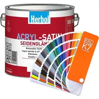 Lak na dřevo Vodou ředitelná barva na dřevo HERBOL Acryl Satin - Míchaný odstín Tónování dle vzorníku 1L
