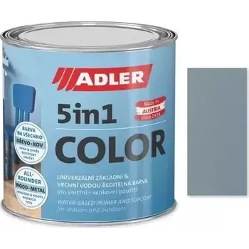 Lak na dřevo Adler 5in1-Color 0,75L - Univerzální vodou ředitelná barva, předmíchané odstíny 08 - Šedá (RAL 7001)