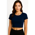 Crop top č. 4 - Tmavě modrá s krátkým rukávem Dámská velikost: L